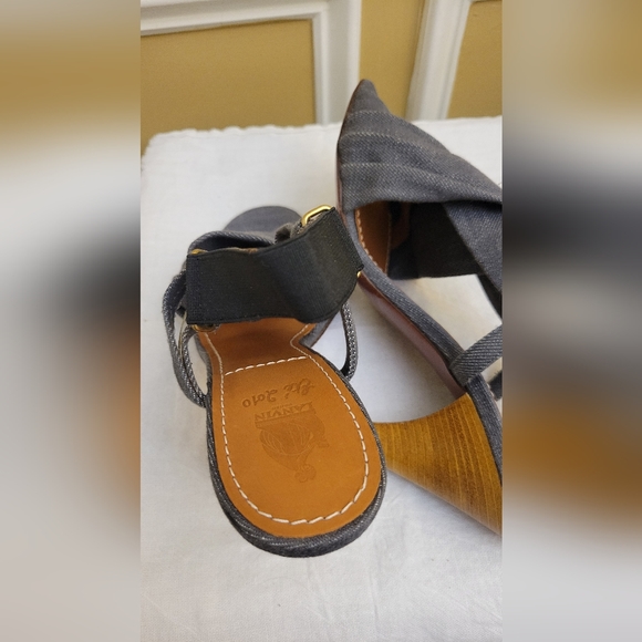 Lanvin Denim Open Toe Pumps Size 40.5/ US 10 - Picture 5 of 10